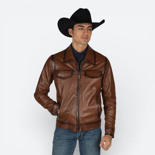 Chamarra Erick Cordova Florencia Piel Café Caballero