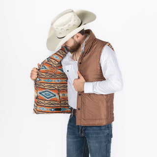 Chaleco Rock & Roll Denim Doble Vista Aztec Orange Caballero