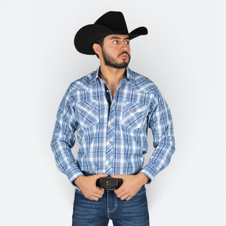 Camisa Golden Rooster Cuadro Azul Caballero