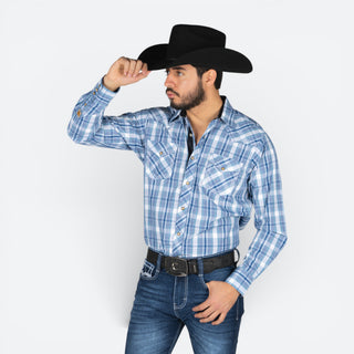 Camisa Golden Rooster Cuadro Azul Caballero