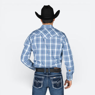 Camisa Golden Rooster Cuadro Azul Caballero