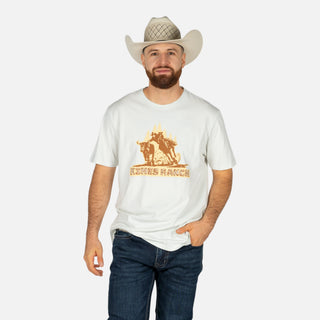 Playera Kimes Ranch Lucky B Bull Dogger Muted White Caballero
