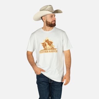 Playera Kimes Ranch Lucky B Bull Dogger Muted White Caballero