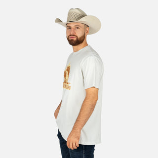 Playera Kimes Ranch Lucky B Bull Dogger Muted White Caballero