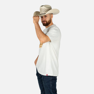 Playera Kimes Ranch Lucky B Bull Dogger Muted White Caballero