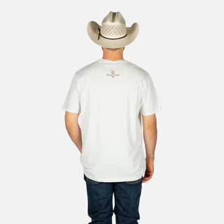 Playera Kimes Ranch Lucky B Bull Dogger Muted White Caballero