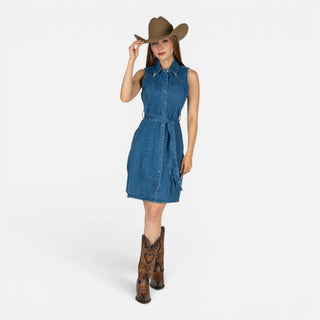 Vestido Panhandle Denim Dark Wash Dama