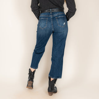 Jeans Rock & Roll Denim Distressed ST Crop Dama