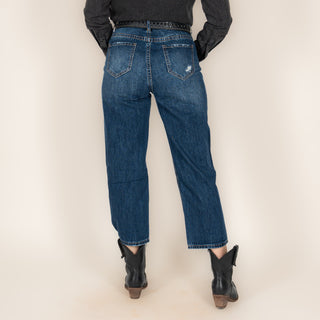 Jeans Rock & Roll Denim Distressed ST Crop Dama