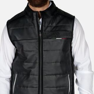 Chaleco Cuadra Cocodrilo Nobuck México 2026 Negro Caballero