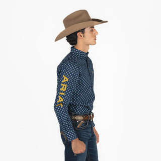 Camisa Ariat Team Powell FTD LS Shrt Navy Caballero