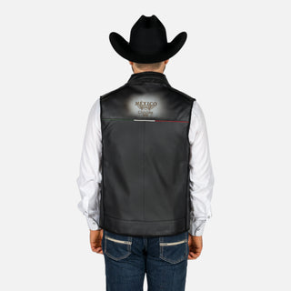 Chaleco Cuadra Cocodrilo Nobuck México 2026 Negro Caballero