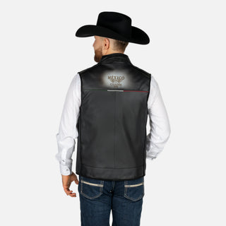 Chaleco Cuadra Cocodrilo Nobuck México 2026 Negro Caballero