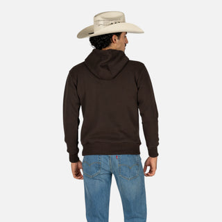 Sudadera Western Linen Pelo Herradura Choco Caballero
