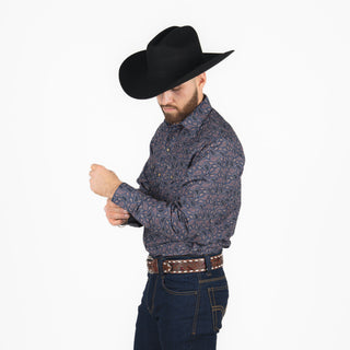 Camisa Rodeo Estampado Uva Caballero