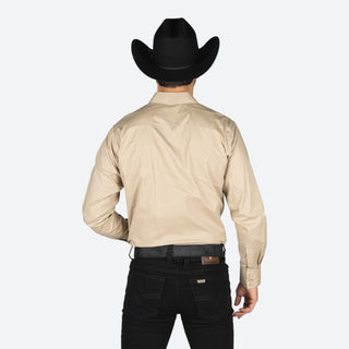 Camisa Rodeo Beige Liso Caballero