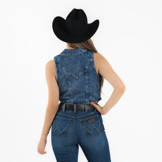 Chaleco Rock & Roll Denim Medium Wash Dama