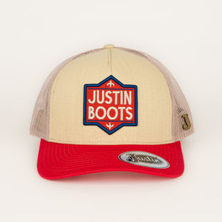 Gorra Justin Beige Rojo
