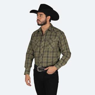 Camisa Rodeo Cuadros Olivo Caballero