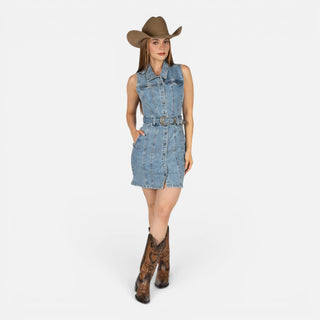 Vestido Rock & Roll Denim Medium Wash Dama