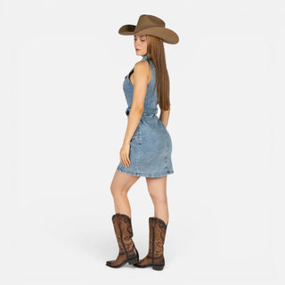 Vestido Rock & Roll Denim Medium Wash Dama