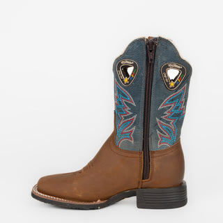 Bota Rio Grande Tommy Crazy Mezquite Búfalo Azul Niño