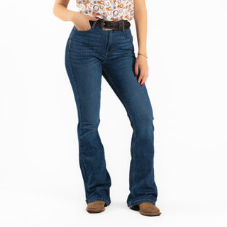 Jeans Wrangler Flare Cintura Alta Confort Dama