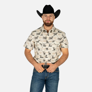 Camisa Rock & Roll Denim Toro Tan Caballero