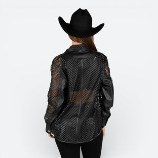 Sobrecamisa Cuadra Borrego Negro Dama