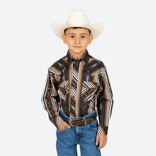 Camisa Rock & Roll Denim Aztec Brown Niño