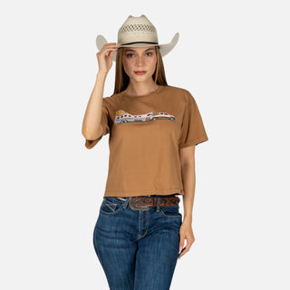 Blusa Kimes Ranch Lucky B Hauler Tabacco Dama