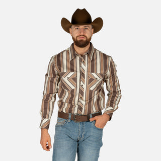 Camisa Rock & Roll Denim Rayas Brown Caballero