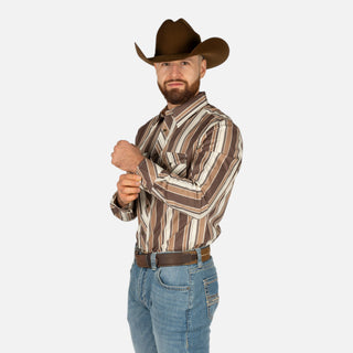 Camisa Rock & Roll Denim Rayas Brown Caballero