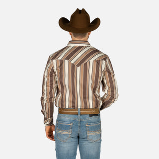 Camisa Rock & Roll Denim Rayas Brown Caballero