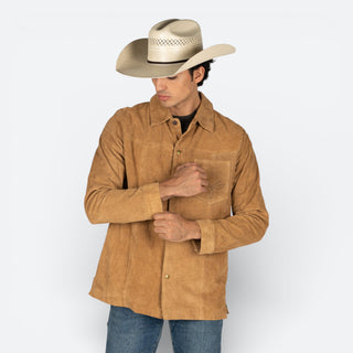 Sobrecamisa Denver Gamuza Ante Kaki Caballero