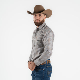 Camisa Wrangler Gris Cuadrada Caballero