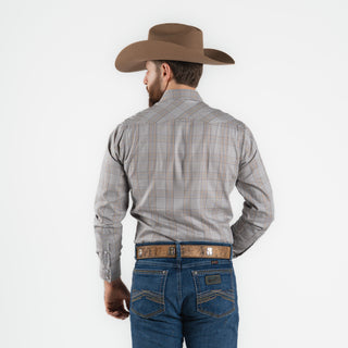 Camisa Wrangler Gris Cuadrada Caballero