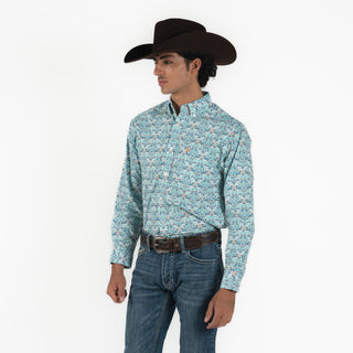 Camisa Ariat Jerome Teal Caballero
