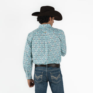 Camisa Ariat Jerome Teal Caballero