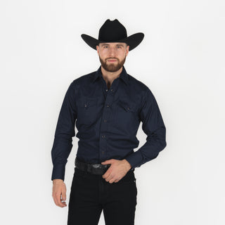 Camisa Rodeo Azul Marino Liso Caballero