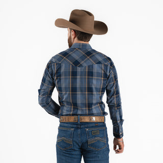 Camisa Wrangler Cuadro Marino Caballero