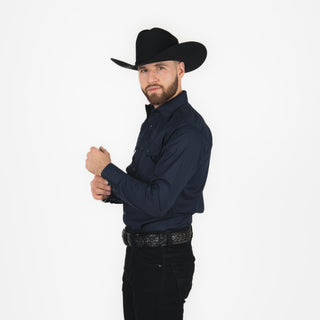 Camisa Rodeo Azul Marino Liso Caballero