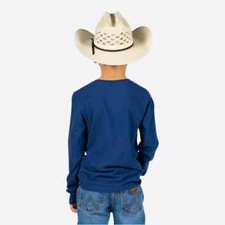 Playera Wrangler Logo Azul Niño