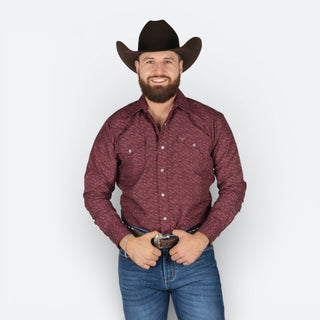 Camisa Rodeo Rombo Vino Caballero