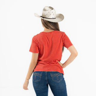 Blusa Rock & Roll Denim Western Red Dama