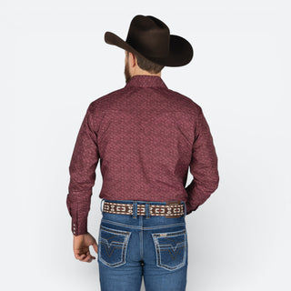 Camisa Rodeo Rombo Vino Caballero