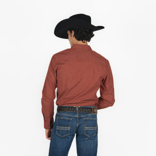 Camisa Kimes Ranch Linville Long Sleeve Solid Dark Red Caballero
