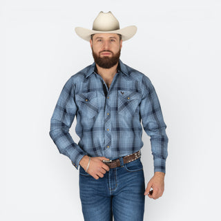 Camisa Golden Rooster Estampado Azul Caballero