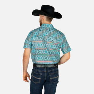 Camisa Rock & Roll Denim Aztec Turqoise Caballero