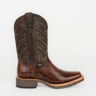 Bota Justin Pitón Café Caballero
